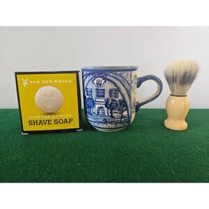 Shaving Set WR Boleslawiec Unikat  Pottery Shaving Cup, new Brush and Soap Puck